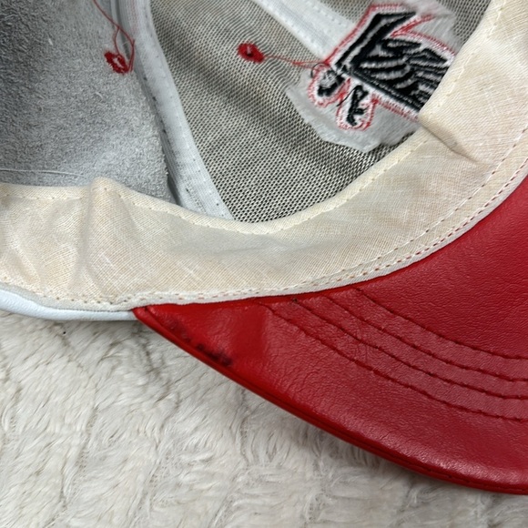 Vintage Logo Athletic Atlanta Falcons LEATHER hat buckle back, 90's, White /red - Picture 9 of 9